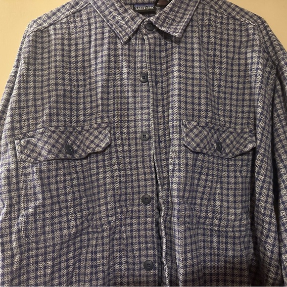 Patagonia Blue Flannel Mens L - Picture 3 of 6